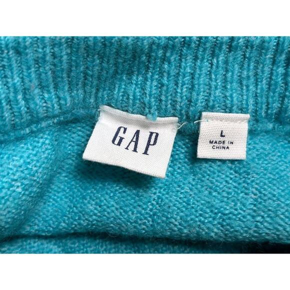 GAP Tunic Crewneck Rainbow SweaterWomens Size L Spaceday Blue Long Sleeve - Picture 3 of 6